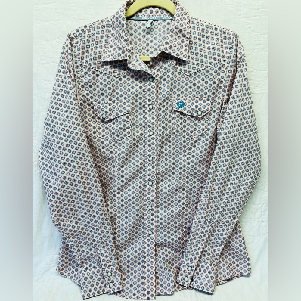 CINCH WOMEN'S LONG SLEEVE BUTTON-DOWN WESTERN SHIRT, Size L